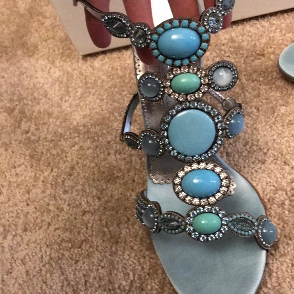 Beautiful Gianmarco Lorenzi aqua heels - Picture 3 of 8